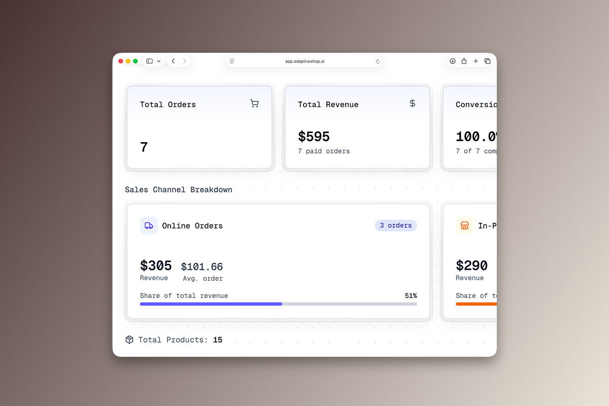 AdaptiveShop interface