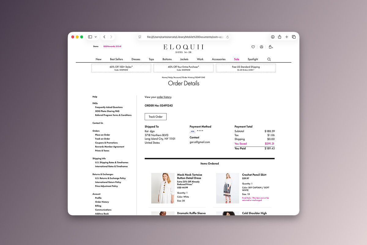 ELOQUII checkout experience