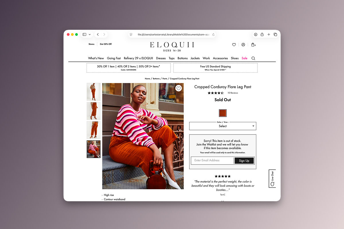 ELOQUII shopping cart