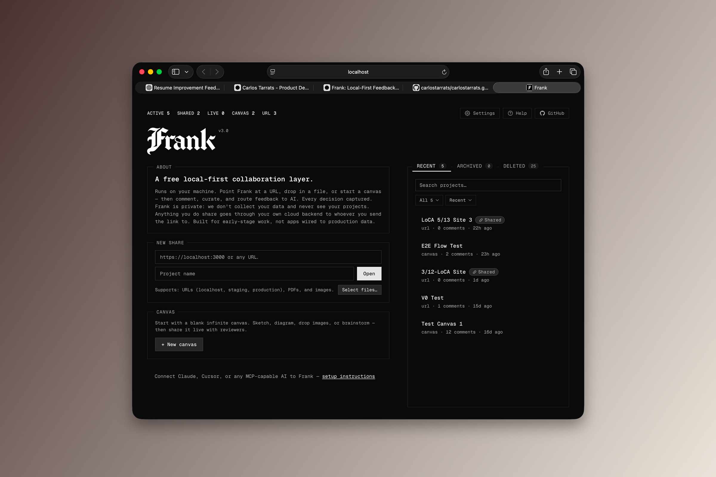 Frank commenting overlay on a wrapped URL